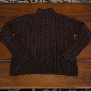 J. Crew Brown Cable Knit Sweater